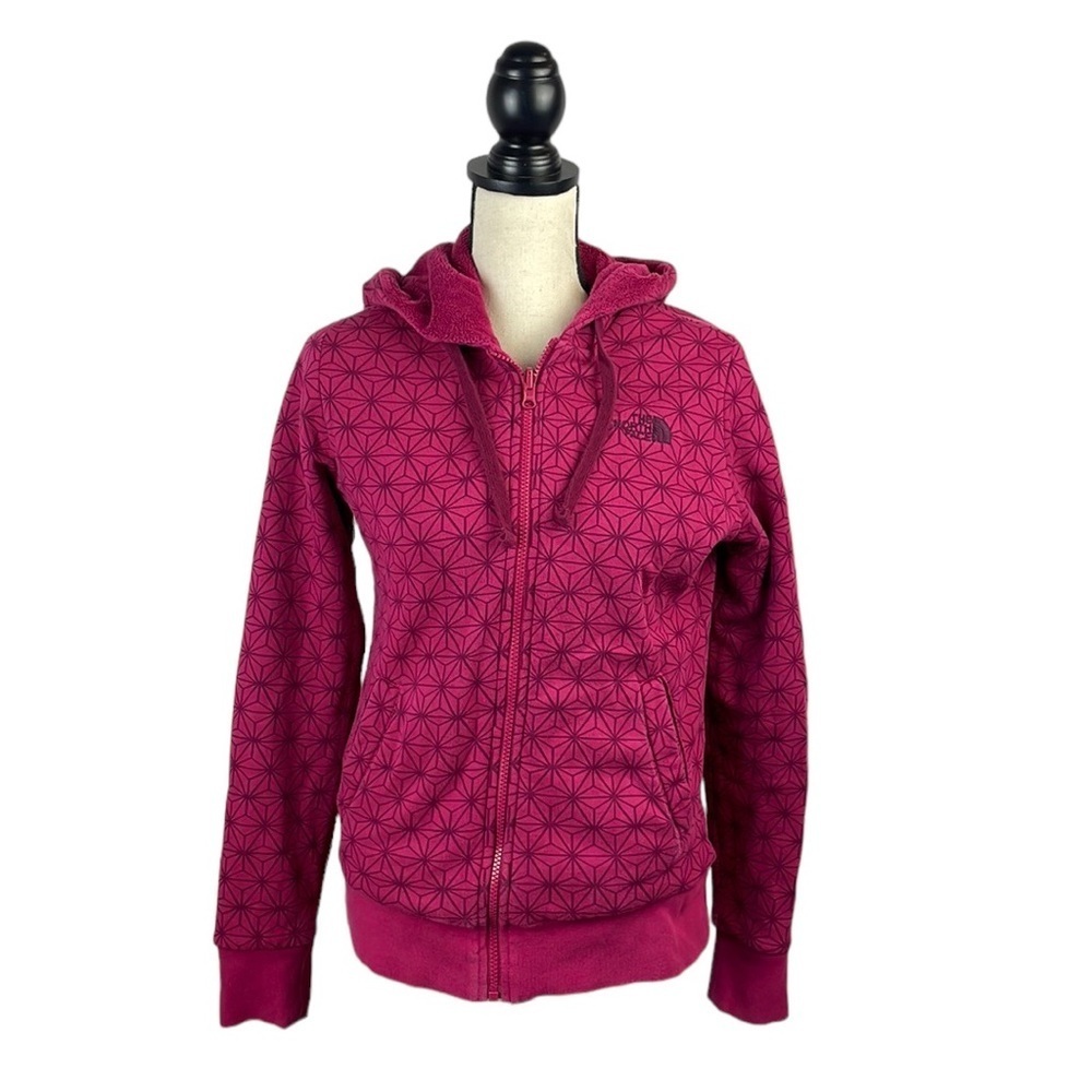 The North Face Women’s Reversible Jacket SZ M Pink Full Zip Hooded Warm - Picture 1 of 16